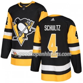 Pittsburgh Penguins Justin Schultz 4 Adidas 2017-2018 Zwart Authentic Shirt - Mannen